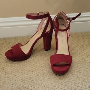 Chinese Laundry Burgundy Heeled Sandals